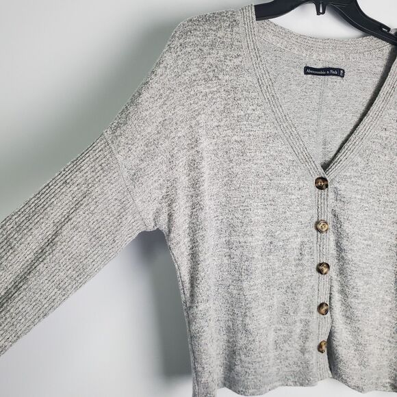 Abercrombie & Fitch Gray Button-Down Cardigan Size XS - Picture 2 of 6